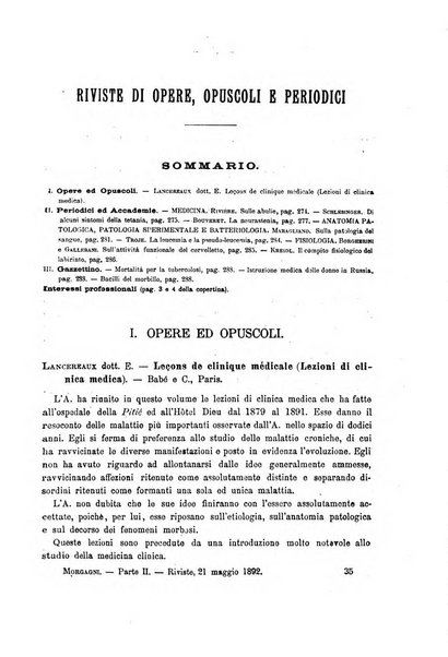 Il morgagni giornale indirizzato al progresso della medicina. Parte 2., Riviste