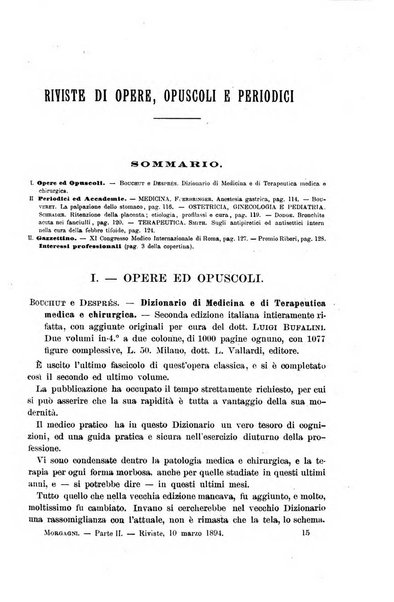 Il morgagni giornale indirizzato al progresso della medicina. Parte 2., Riviste