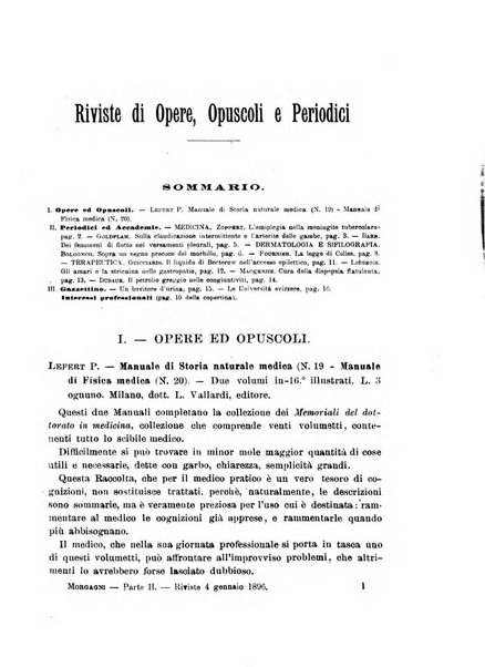 Il morgagni giornale indirizzato al progresso della medicina. Parte 2., Riviste