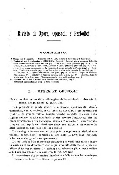 Il morgagni giornale indirizzato al progresso della medicina. Parte 2., Riviste