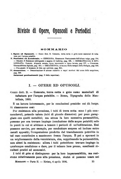 Il morgagni giornale indirizzato al progresso della medicina. Parte 2., Riviste