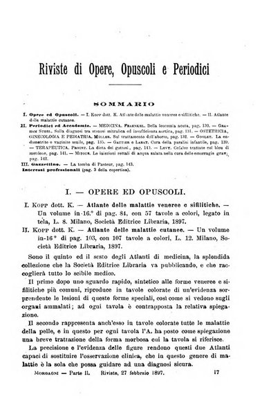 Il morgagni giornale indirizzato al progresso della medicina. Parte 2., Riviste