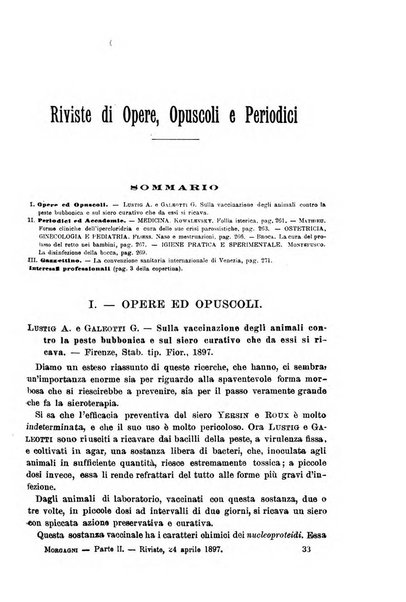 Il morgagni giornale indirizzato al progresso della medicina. Parte 2., Riviste