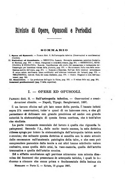 Il morgagni giornale indirizzato al progresso della medicina. Parte 2., Riviste