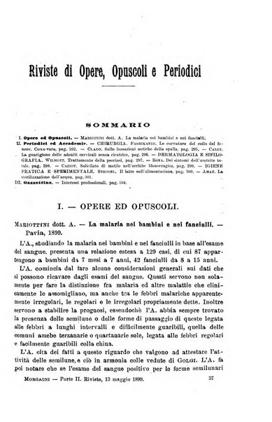 Il morgagni giornale indirizzato al progresso della medicina. Parte 2., Riviste