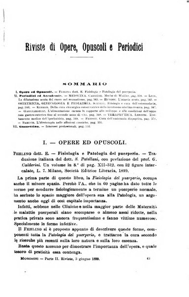 Il morgagni giornale indirizzato al progresso della medicina. Parte 2., Riviste