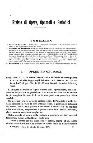 Il morgagni giornale indirizzato al progresso della medicina. Parte 2., Riviste