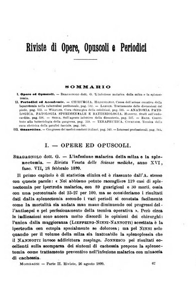 Il morgagni giornale indirizzato al progresso della medicina. Parte 2., Riviste