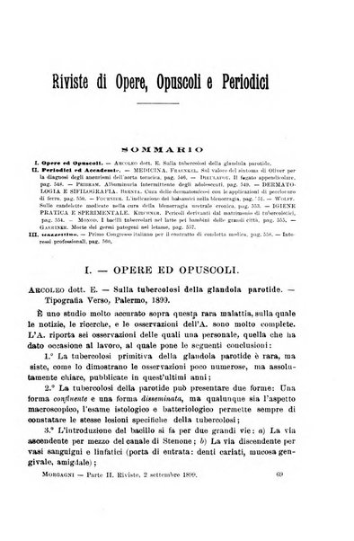 Il morgagni giornale indirizzato al progresso della medicina. Parte 2., Riviste