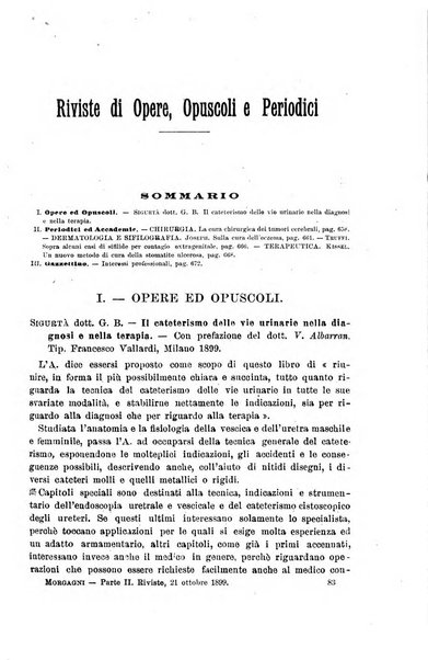 Il morgagni giornale indirizzato al progresso della medicina. Parte 2., Riviste