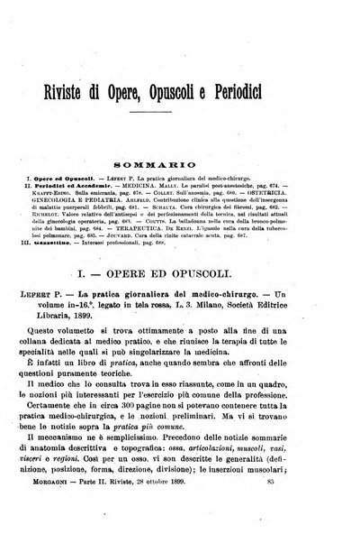 Il morgagni giornale indirizzato al progresso della medicina. Parte 2., Riviste