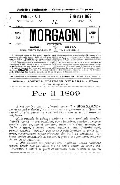 Il morgagni giornale indirizzato al progresso della medicina. Parte 2., Riviste