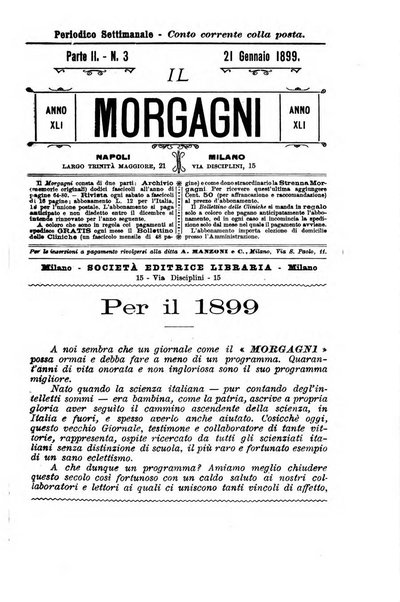 Il morgagni giornale indirizzato al progresso della medicina. Parte 2., Riviste