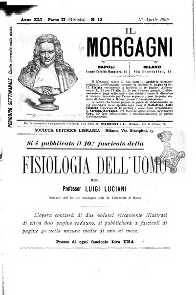 Il morgagni giornale indirizzato al progresso della medicina. Parte 2., Riviste