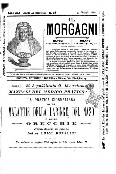 Il morgagni giornale indirizzato al progresso della medicina. Parte 2., Riviste