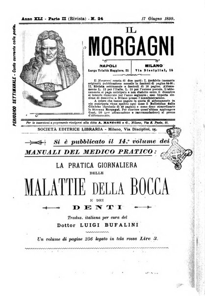 Il morgagni giornale indirizzato al progresso della medicina. Parte 2., Riviste