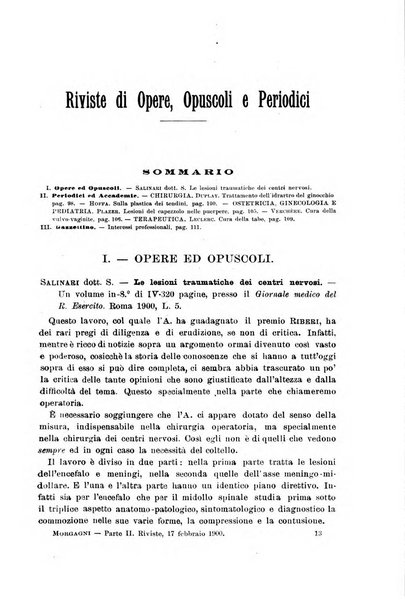 Il morgagni giornale indirizzato al progresso della medicina. Parte 2., Riviste