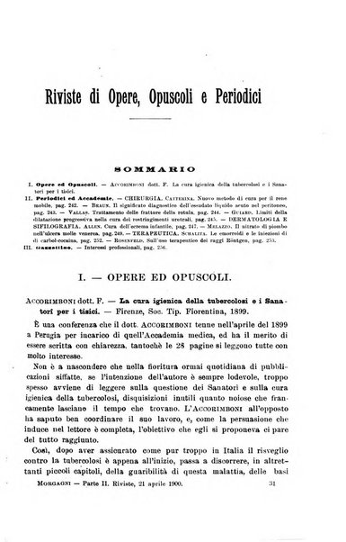 Il morgagni giornale indirizzato al progresso della medicina. Parte 2., Riviste