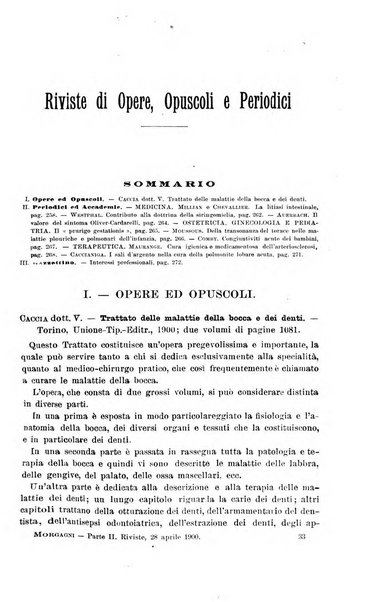 Il morgagni giornale indirizzato al progresso della medicina. Parte 2., Riviste