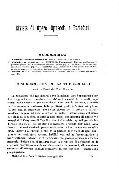 Il morgagni giornale indirizzato al progresso della medicina. Parte 2., Riviste