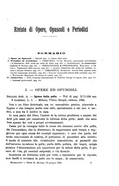 Il morgagni giornale indirizzato al progresso della medicina. Parte 2., Riviste