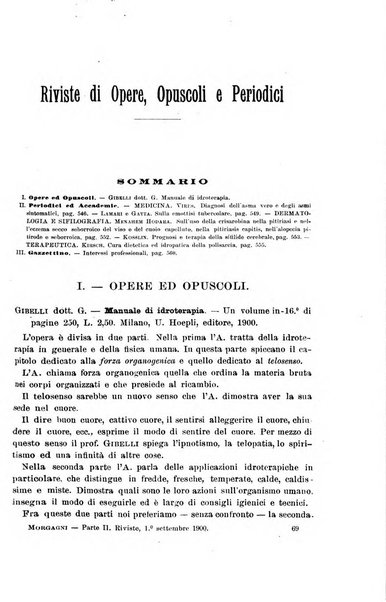 Il morgagni giornale indirizzato al progresso della medicina. Parte 2., Riviste