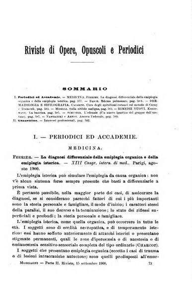 Il morgagni giornale indirizzato al progresso della medicina. Parte 2., Riviste