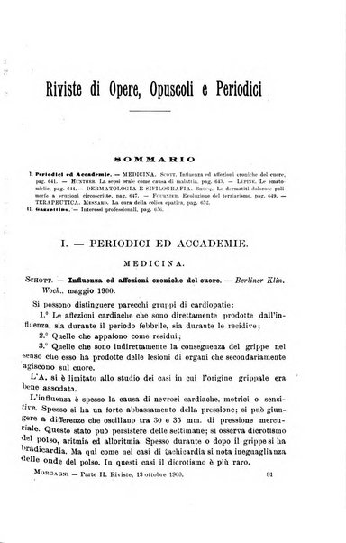 Il morgagni giornale indirizzato al progresso della medicina. Parte 2., Riviste