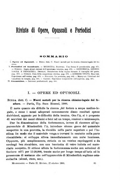 Il morgagni giornale indirizzato al progresso della medicina. Parte 2., Riviste