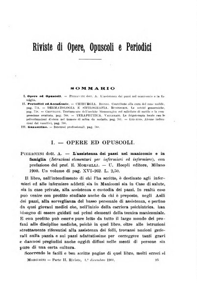 Il morgagni giornale indirizzato al progresso della medicina. Parte 2., Riviste