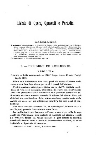 Il morgagni giornale indirizzato al progresso della medicina. Parte 2., Riviste