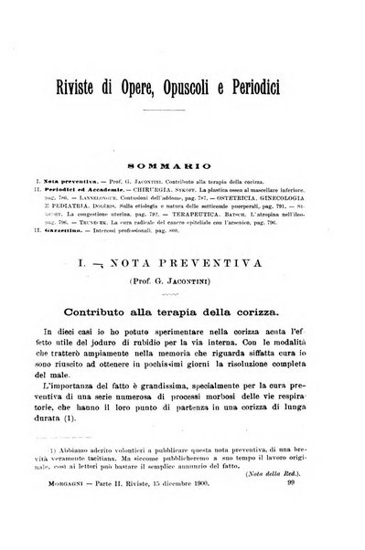 Il morgagni giornale indirizzato al progresso della medicina. Parte 2., Riviste