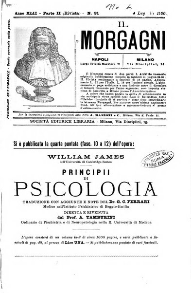 Il morgagni giornale indirizzato al progresso della medicina. Parte 2., Riviste