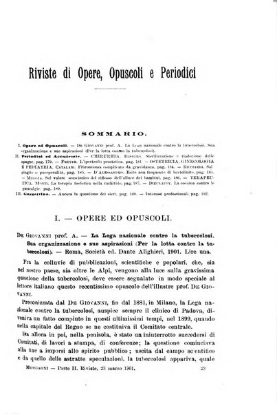 Il morgagni giornale indirizzato al progresso della medicina. Parte 2., Riviste