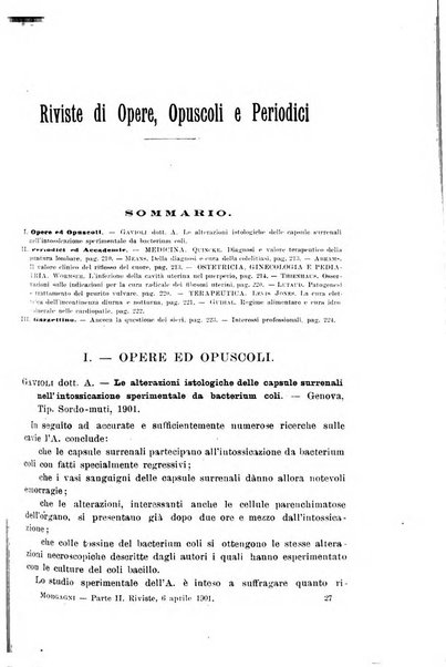 Il morgagni giornale indirizzato al progresso della medicina. Parte 2., Riviste