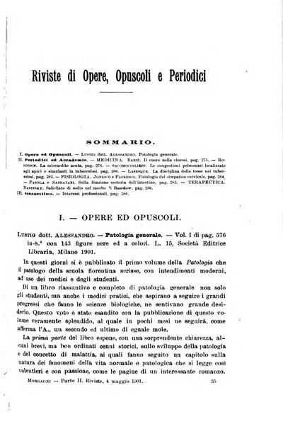 Il morgagni giornale indirizzato al progresso della medicina. Parte 2., Riviste