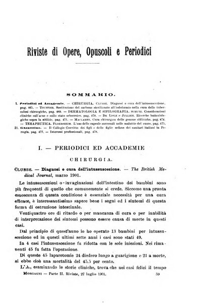 Il morgagni giornale indirizzato al progresso della medicina. Parte 2., Riviste