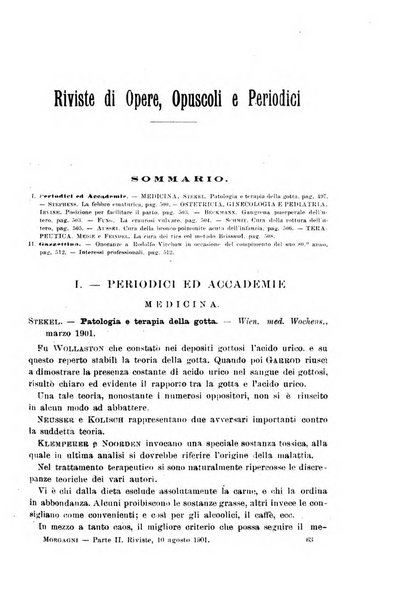 Il morgagni giornale indirizzato al progresso della medicina. Parte 2., Riviste