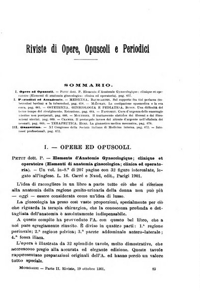 Il morgagni giornale indirizzato al progresso della medicina. Parte 2., Riviste