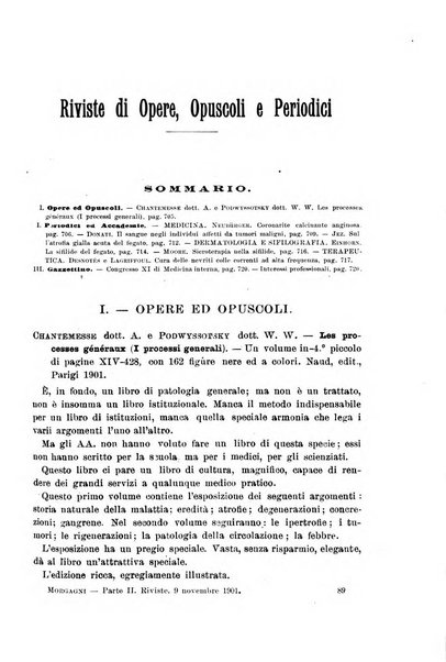 Il morgagni giornale indirizzato al progresso della medicina. Parte 2., Riviste