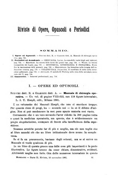 Il morgagni giornale indirizzato al progresso della medicina. Parte 2., Riviste