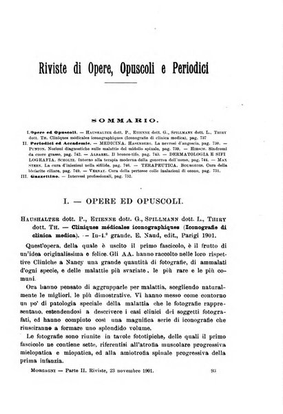 Il morgagni giornale indirizzato al progresso della medicina. Parte 2., Riviste