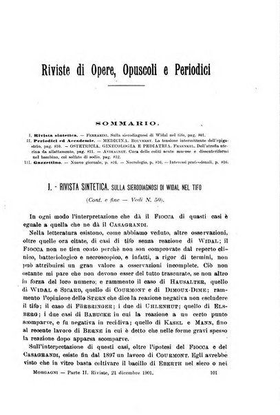 Il morgagni giornale indirizzato al progresso della medicina. Parte 2., Riviste