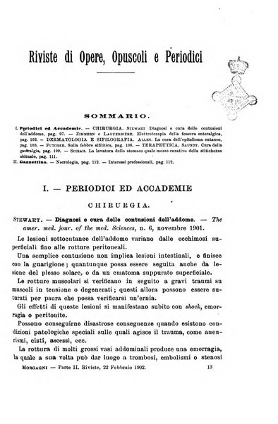 Il morgagni giornale indirizzato al progresso della medicina. Parte 2., Riviste