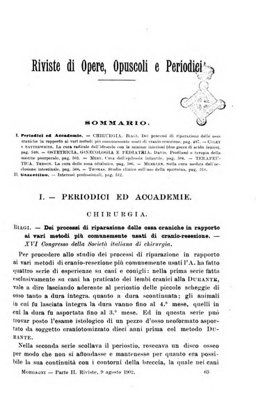 Il morgagni giornale indirizzato al progresso della medicina. Parte 2., Riviste