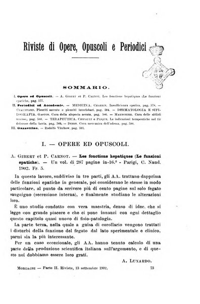 Il morgagni giornale indirizzato al progresso della medicina. Parte 2., Riviste