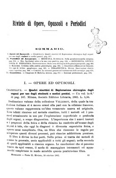 Il morgagni giornale indirizzato al progresso della medicina. Parte 2., Riviste