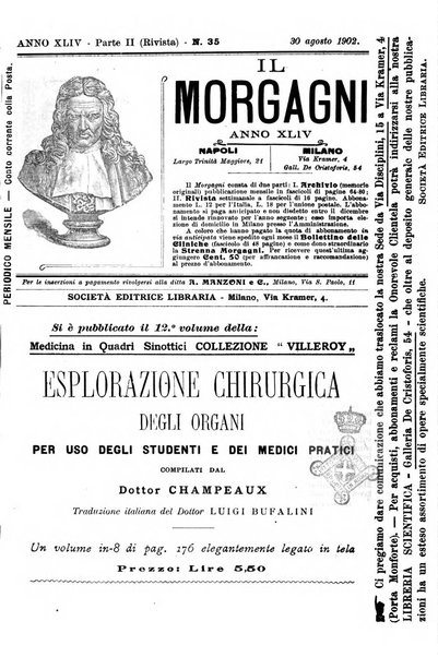 Il morgagni giornale indirizzato al progresso della medicina. Parte 2., Riviste