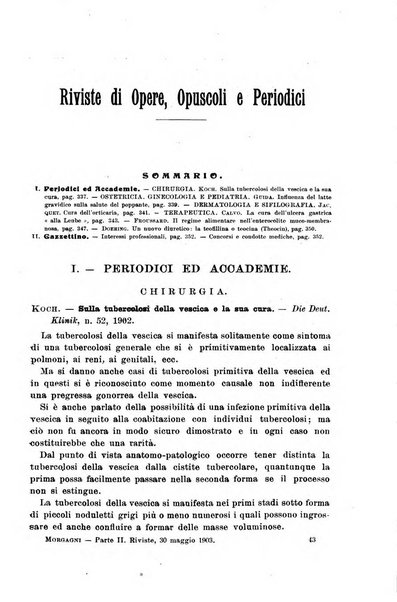 Il morgagni giornale indirizzato al progresso della medicina. Parte 2., Riviste