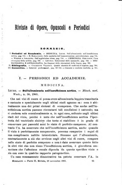 Il morgagni giornale indirizzato al progresso della medicina. Parte 2., Riviste